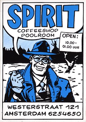 The Spirit Coffeeshop Sticker, Will Eisner, Amsterdam