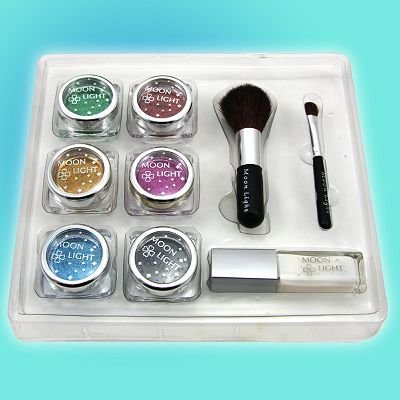 Glitter Tattoo kit 6 color/brushes/glue/stencil temporary tattoos