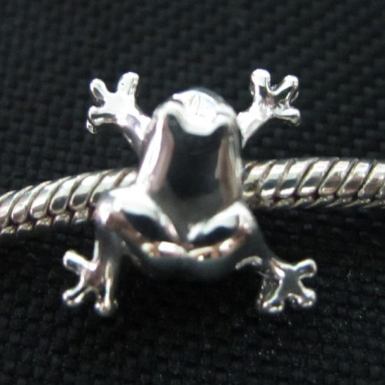 Frog bead sterling silver