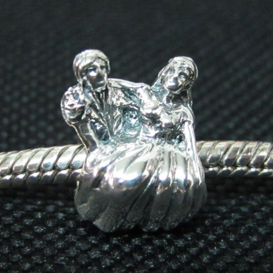 Bride & Groom bead sterling silver