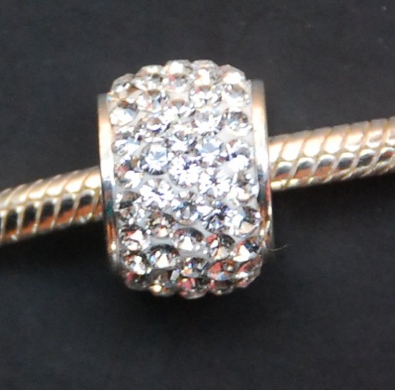 White Crystal Swarovski bead sterling silver