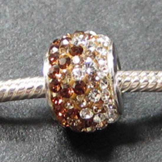 Brown Crystal Swarovski bead sterling silver