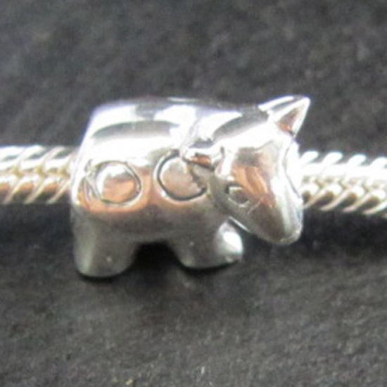 Cow bead sterling silver