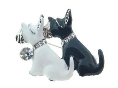 Adorable Austrian Crystal Agatha Scottish Terrier Brooch - FREE SHIPPING