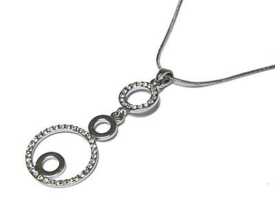Dazzling Triple Circle of Life Crystal Rhodium Necklace - FREE SHIPPING