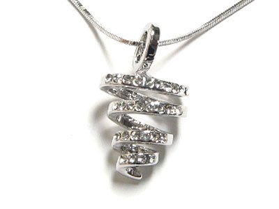 Beautiful 17" WGP Austrian Crystal Scribble Necklace - FREE SHIPPING