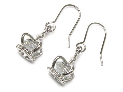 Dazzling 3 Dimensional Austrian Crystal Crown Earrings - FREE SHIPPING