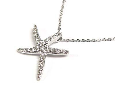 Brilliant 17" Austrian Crystal Starfish Necklace