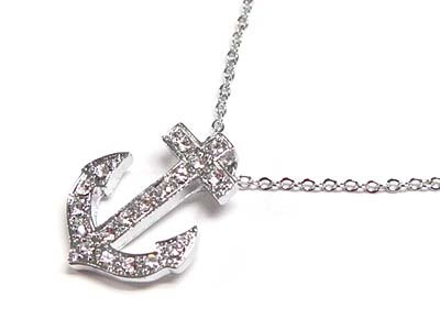 Dazzling Austrian Crystal Anchor Necklace