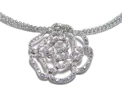 Brilliant Giovanni Rose Austrian Crystal WGP Multi Mesh Link Chain Necklace