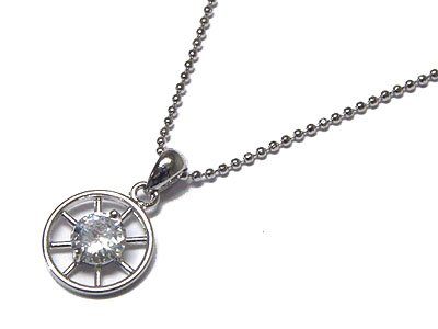 Brilliant Austrian Crystal Wheel Stainless Steel Beaded Necklace