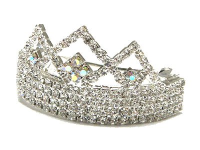 Dazzling Austrian Crystal Crown Princess Ponytail Holder