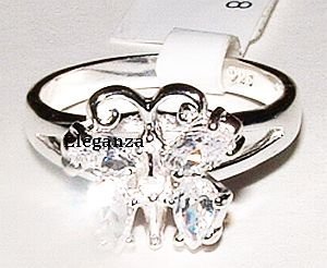 Elegant Sterling Silver CZ Butterfly Ring Size 5 - FREE SHIPPING
