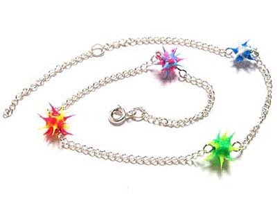 Gorgeous Sterling Silver Retro Thorny Ball Anklet With 10" Extender - FREE SHIPPING