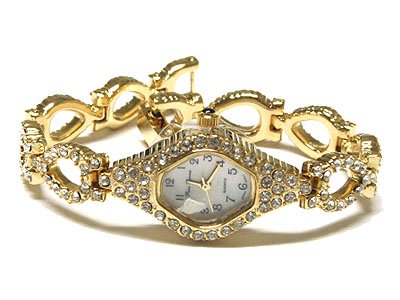 Gorgeous Genuine Swarovski Crystal Stainless Steel Women's Mesh Watch - FREE SHIPPING