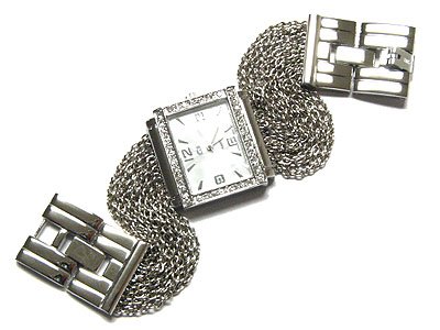 Gorgeous Heavy Multi Chain Mesh Austrian Crystal Fashion Watch - FREE SHIPPING