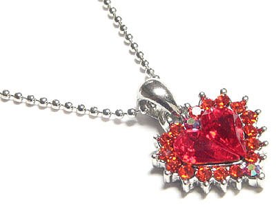 STUNNING Austrian Crystal Heart Necklace - FREE SHIPPING
