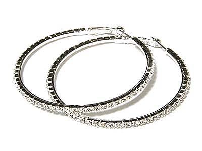 Huge Austrian Crystal Hoop Earrings - FREE SHIPPING