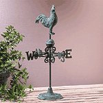 31086 Rustic Rooster Weathervane In Cast Iron, Brass & Aluminum