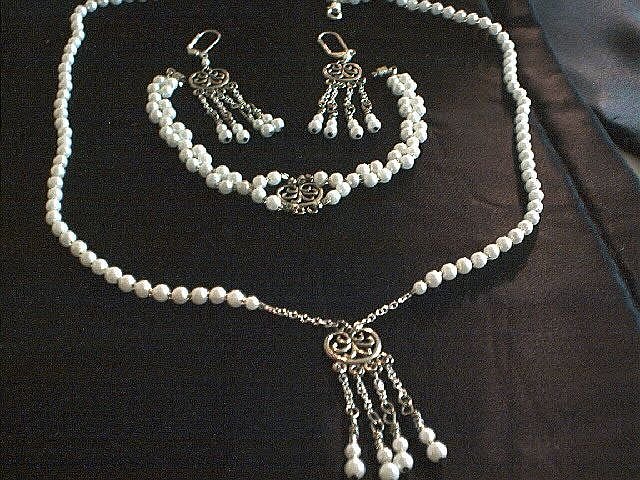 Faux Pearl and Sterling Silver set