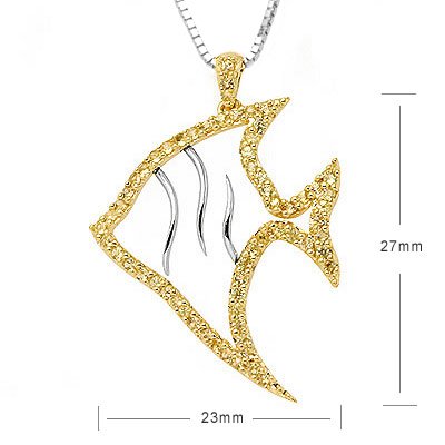 GoldFish Angelfish Yellow Sapphire Sea Animal Necklace