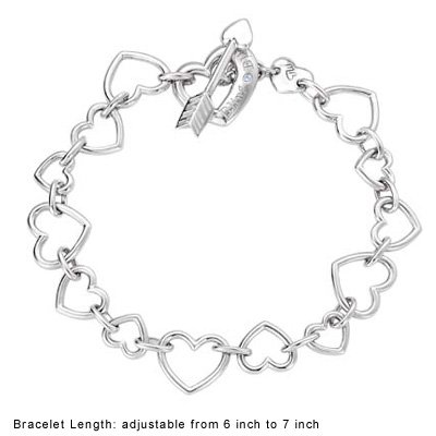 Eros LOVE CUPID Arrows Bracelet - Platinum Plated 925