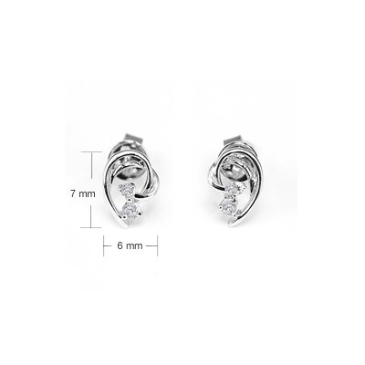 Half Heart Party Cocktail Jewelry Diamond Stud Earrings
