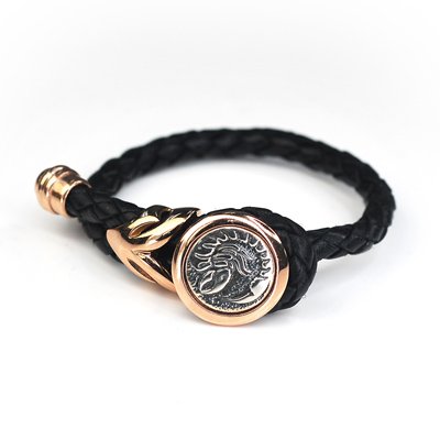 Scorpio Leather Female Bangle / Bracelet (Rose Golden Buckle) - Silver Kings