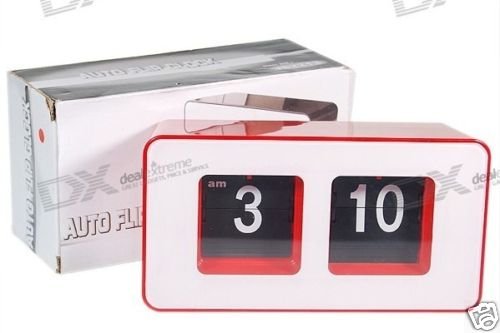 Flip Digit Desktop Clock (Red)