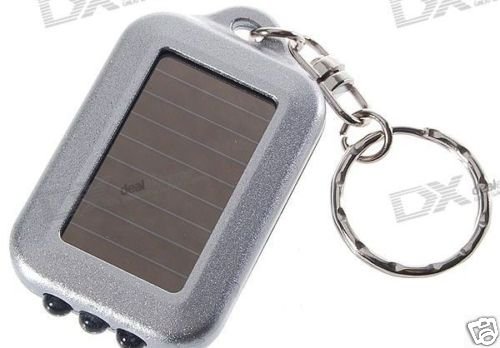 3-LED Solar Powered Self-Recharge Flashlight key chain