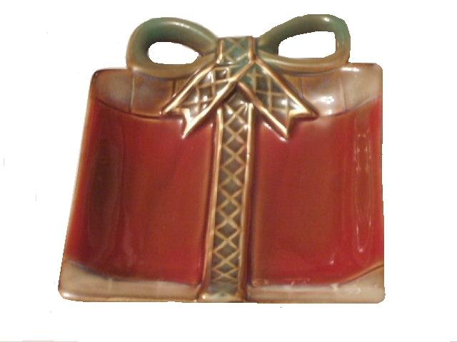 Christmas Present Candy Dish Ceramic Holiday Spoon Rest