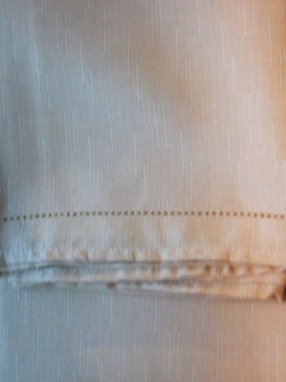 Pale Yellow Gold Fabric Hemstitch Tablecloth