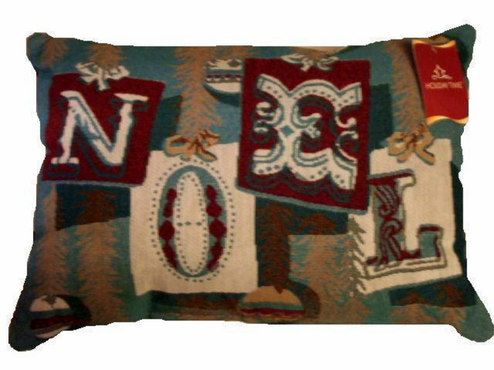 Christmas Pillow Tapestry Noel Trimmings