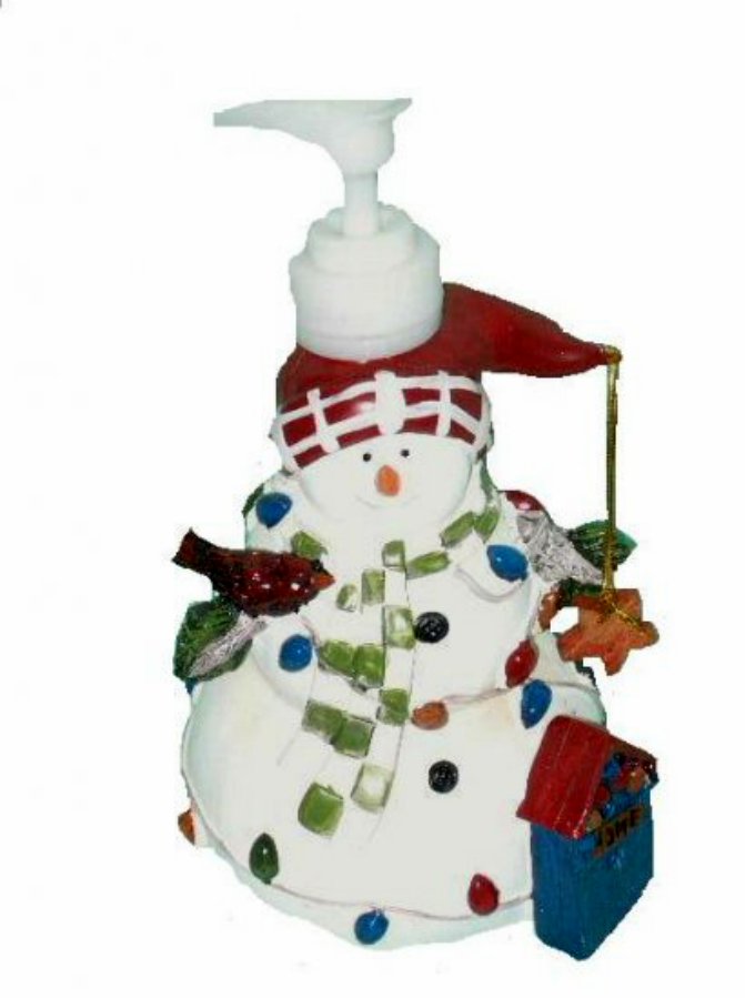 Christmas Snowman Lotion Dispenser Soap Pump Holiday Decor
