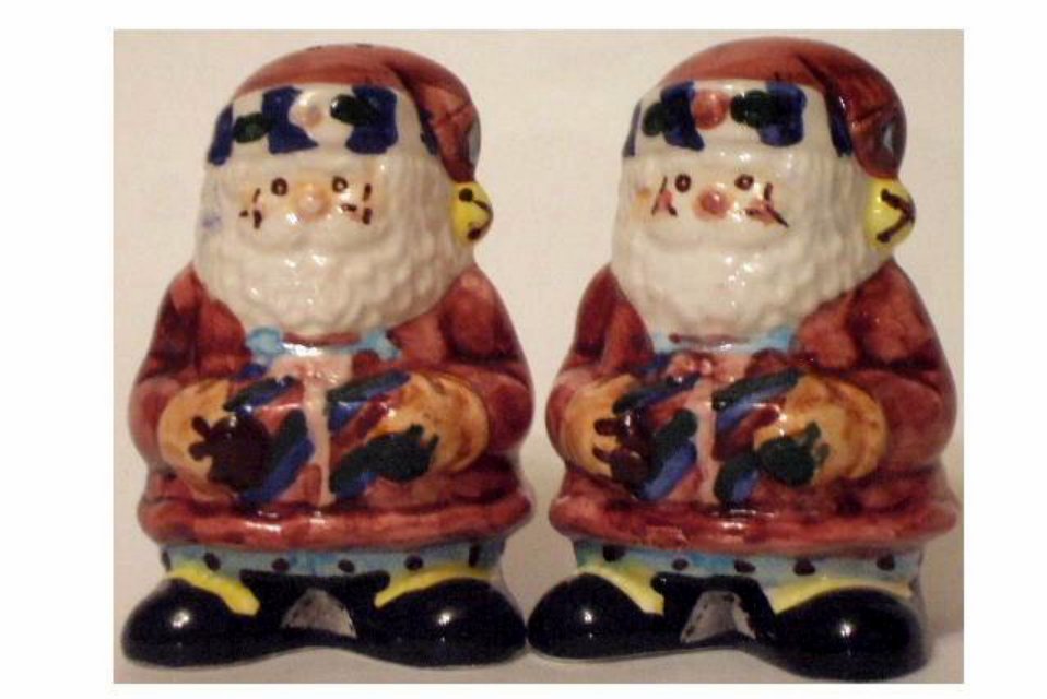 Christmas Stitched Santa Salt Pepper Shakers