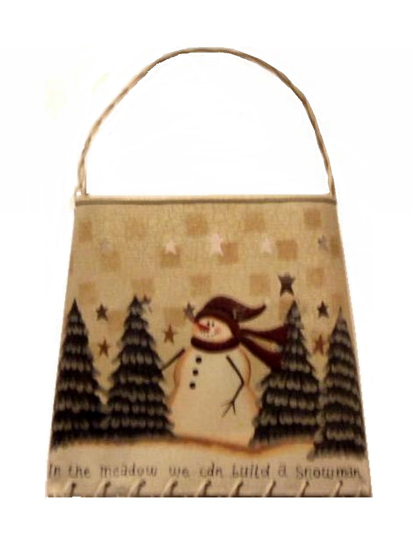 Snowman Hanging Metal Candle Holder Wall Pocket