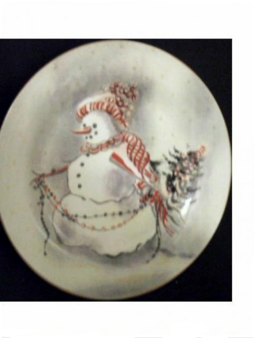 Snowman Wall Plate Decorative Winter Scene