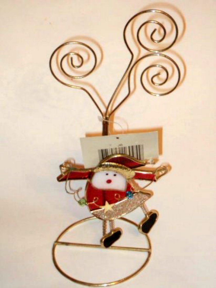 Christmas Card Photo Holder Stained Glass Santa