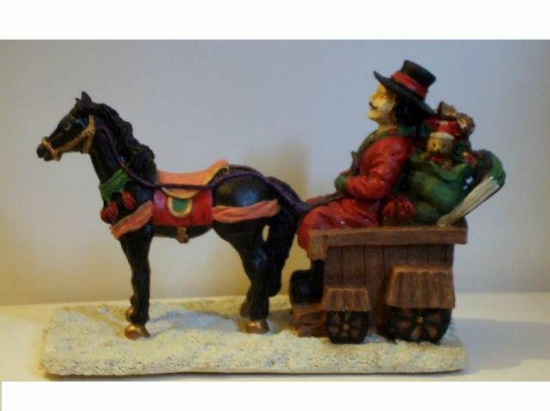 Christmas Figurine Horse and Sleigh with Toys