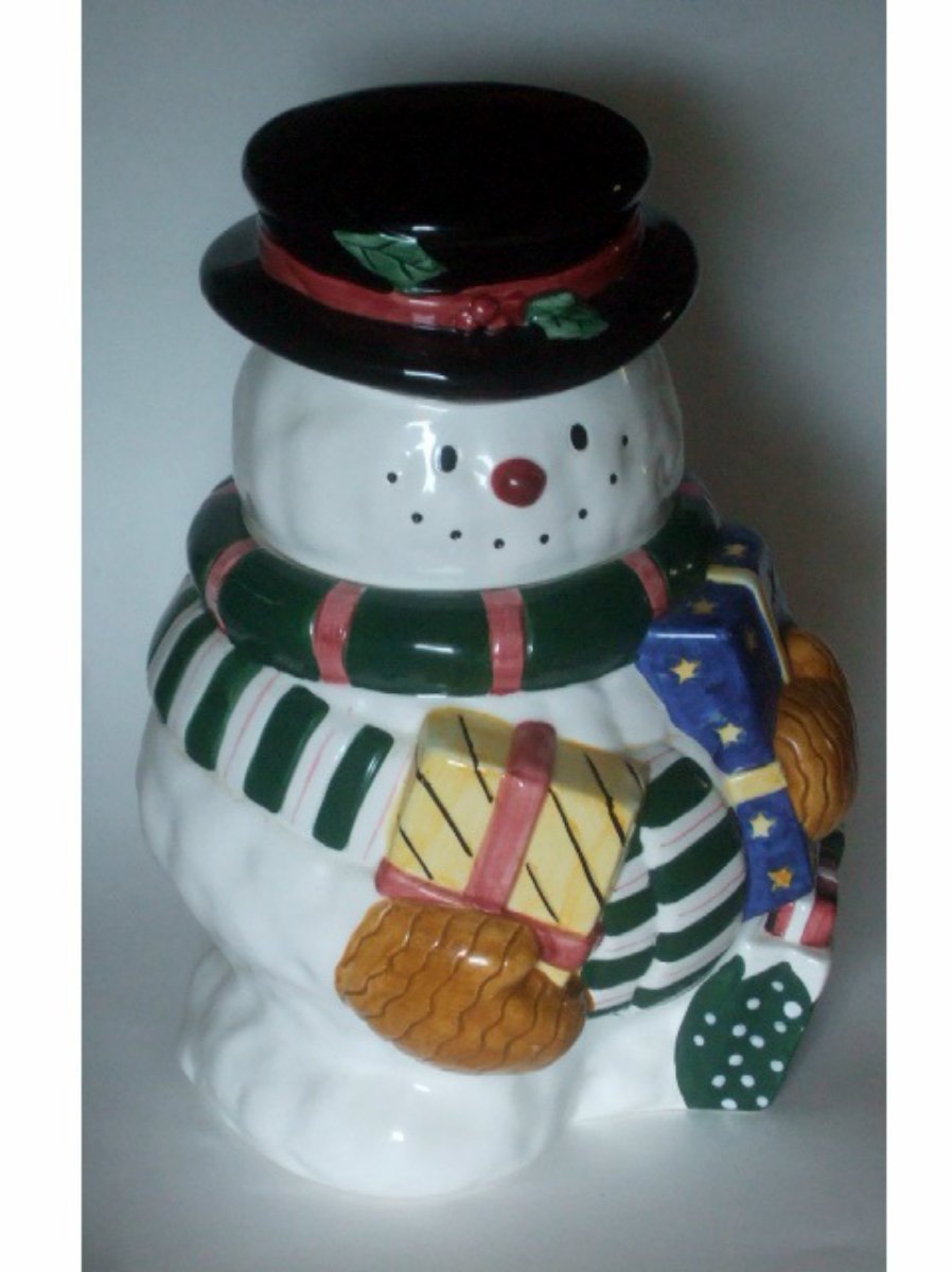 Snowman Cookie Jar Ceramic