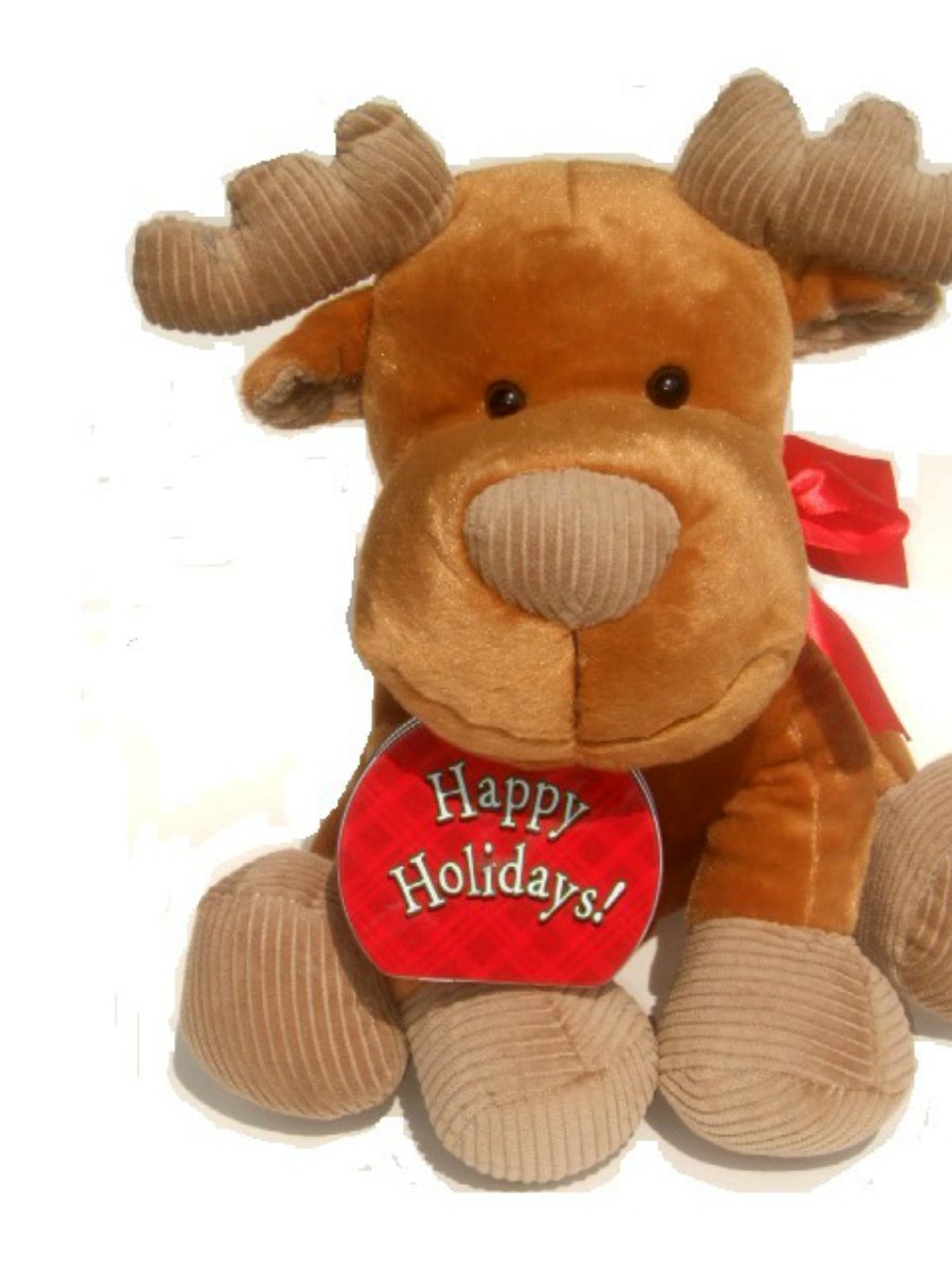 Happy Holiday Reindeer Plush with Metal Gift Tin