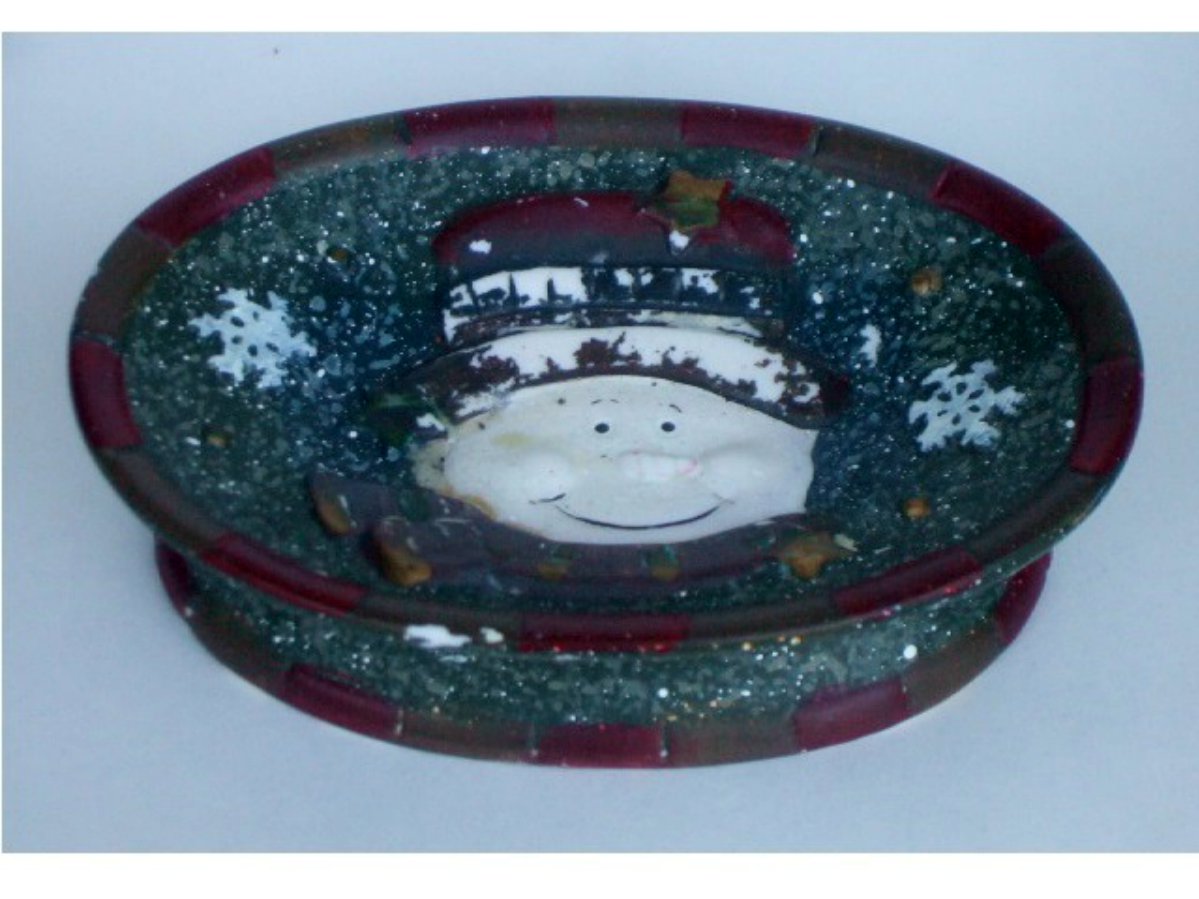 Ceramic Snowman Soap Dish