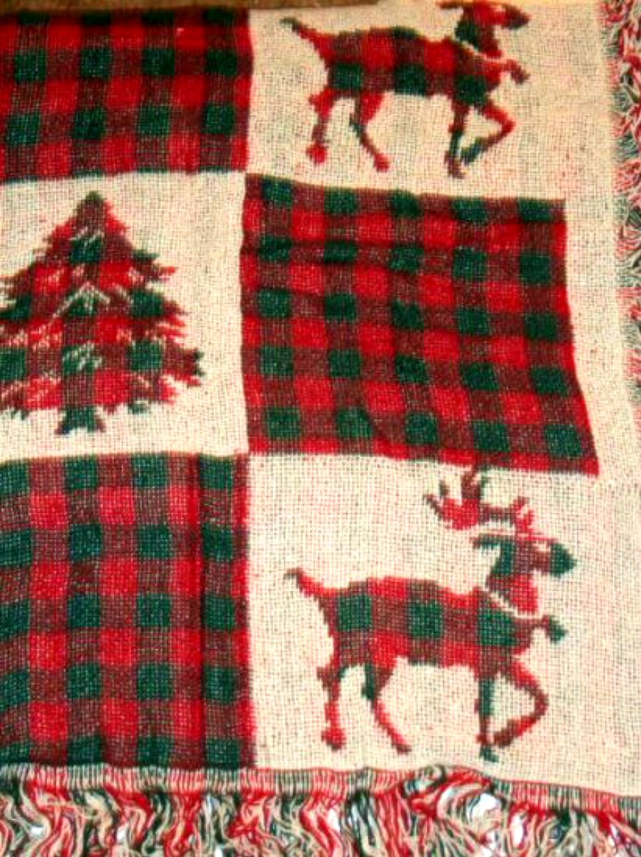 Christmas Throw Trees and Reindeer Holiday Decor