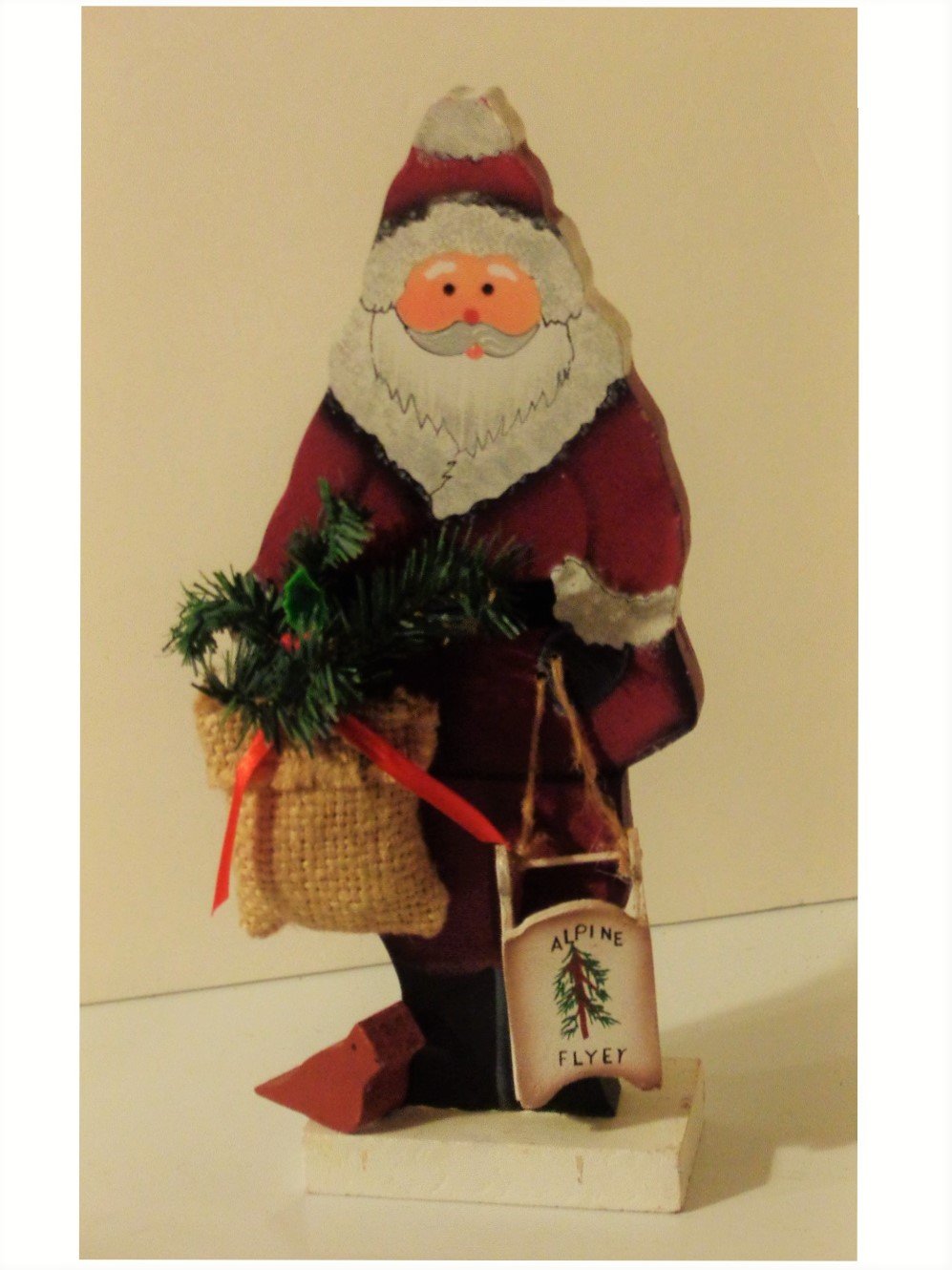 Wood Santa Claus Figurine Holiday Christmas Decor