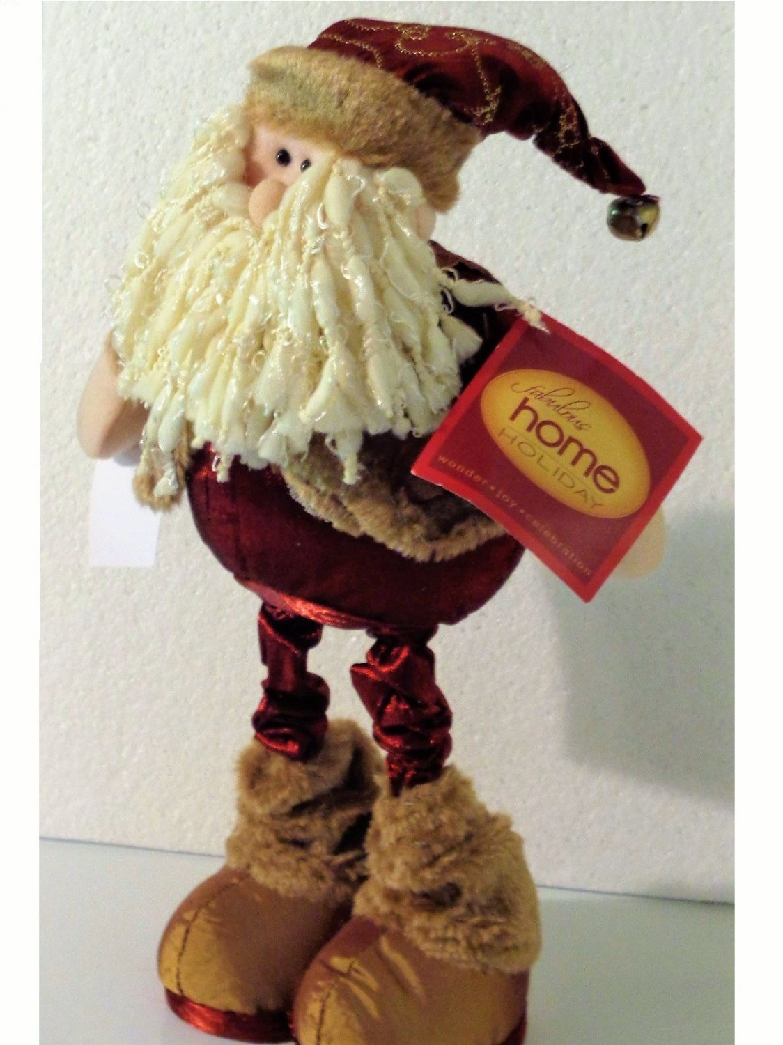 Christmas Figurine Furry Boots Hat with Bell