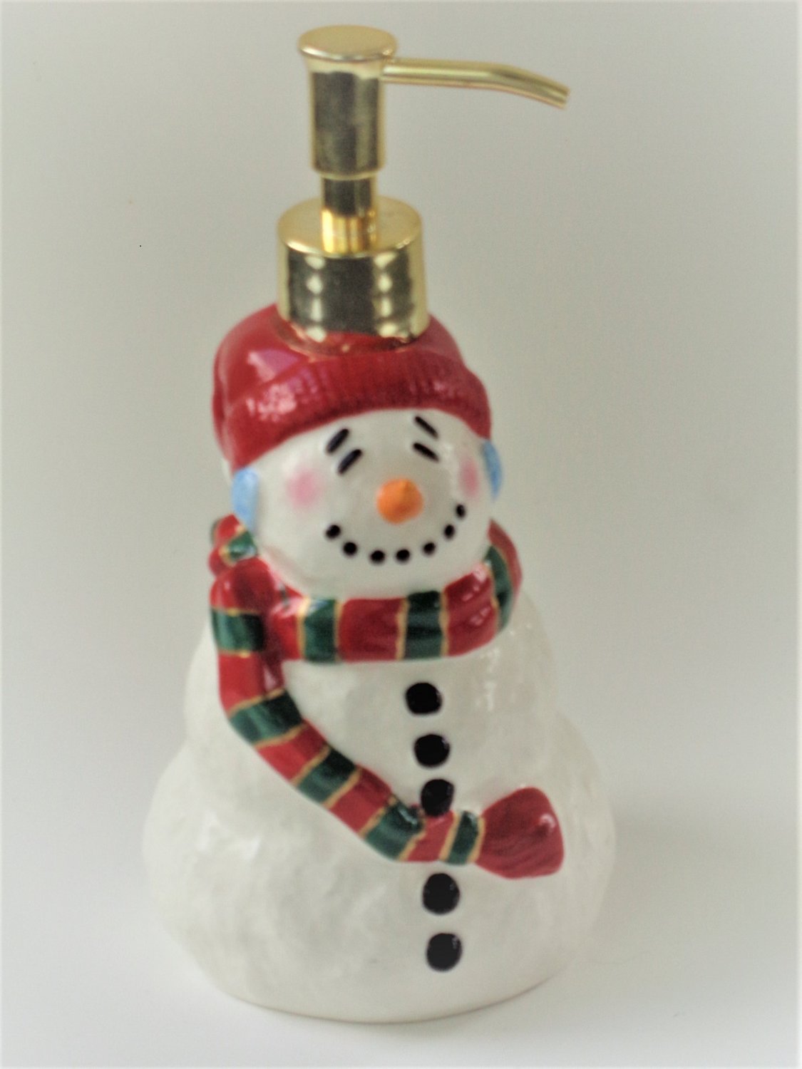 Snowman Lotion Dispenser Soap Dispenser Ceramic Christmas Decor