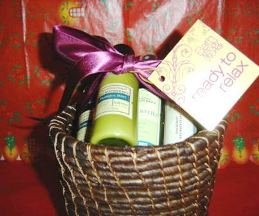 BATH & BODY WORKS TRANQUIL MINT 4 PC VANILLA AROMATHERPY BASKET