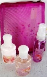 BATH & BODY WORKS SWEET PEA 2 OZ 3 PC MINI TRAVEL BATH SET