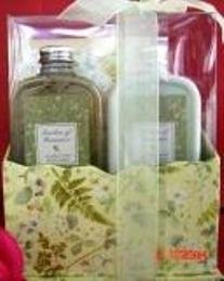 GARDEN OF ROMANCE MEADOW MIST 2 PC TRAVEL BATH SET W/ MINI ORGANIZER