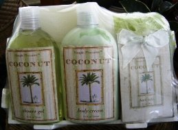 SIMPLE PLEASURE'S 5 PC COCONUT CREAM BATH SET